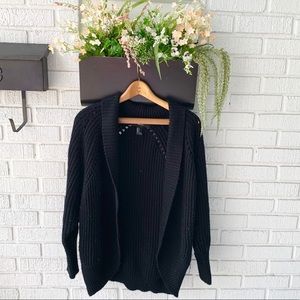 Forever 21 Black Oversized Cutout Cardigan Size Small